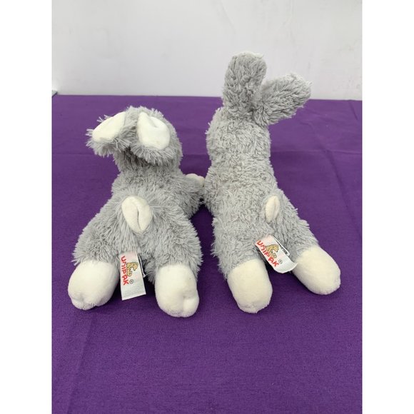 Unipak 2 Small Gray Bunnies7 Inches Long Plush Stuffed Animals - Picture 3 of 10